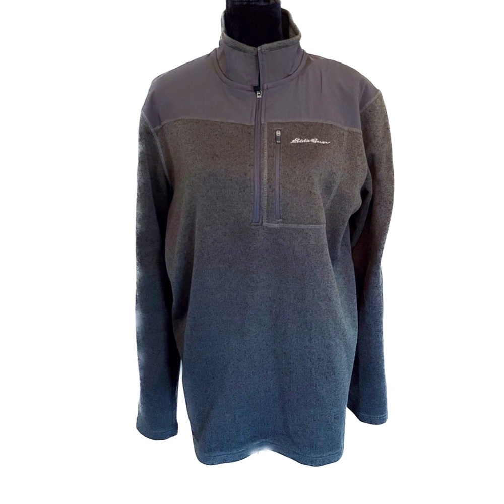 EDDIE BAUER Men’s Size TL 1/4-Zip Pullover Sweater Fleece Forest Green